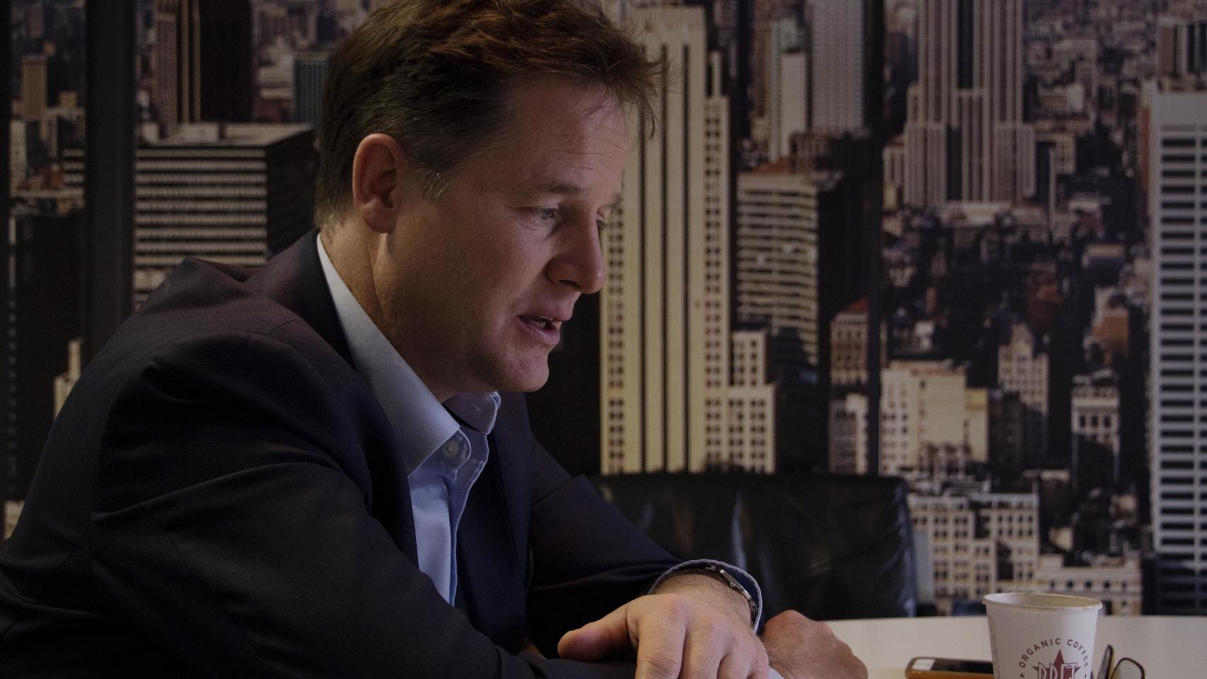 Nick Clegg durante la entrevista.