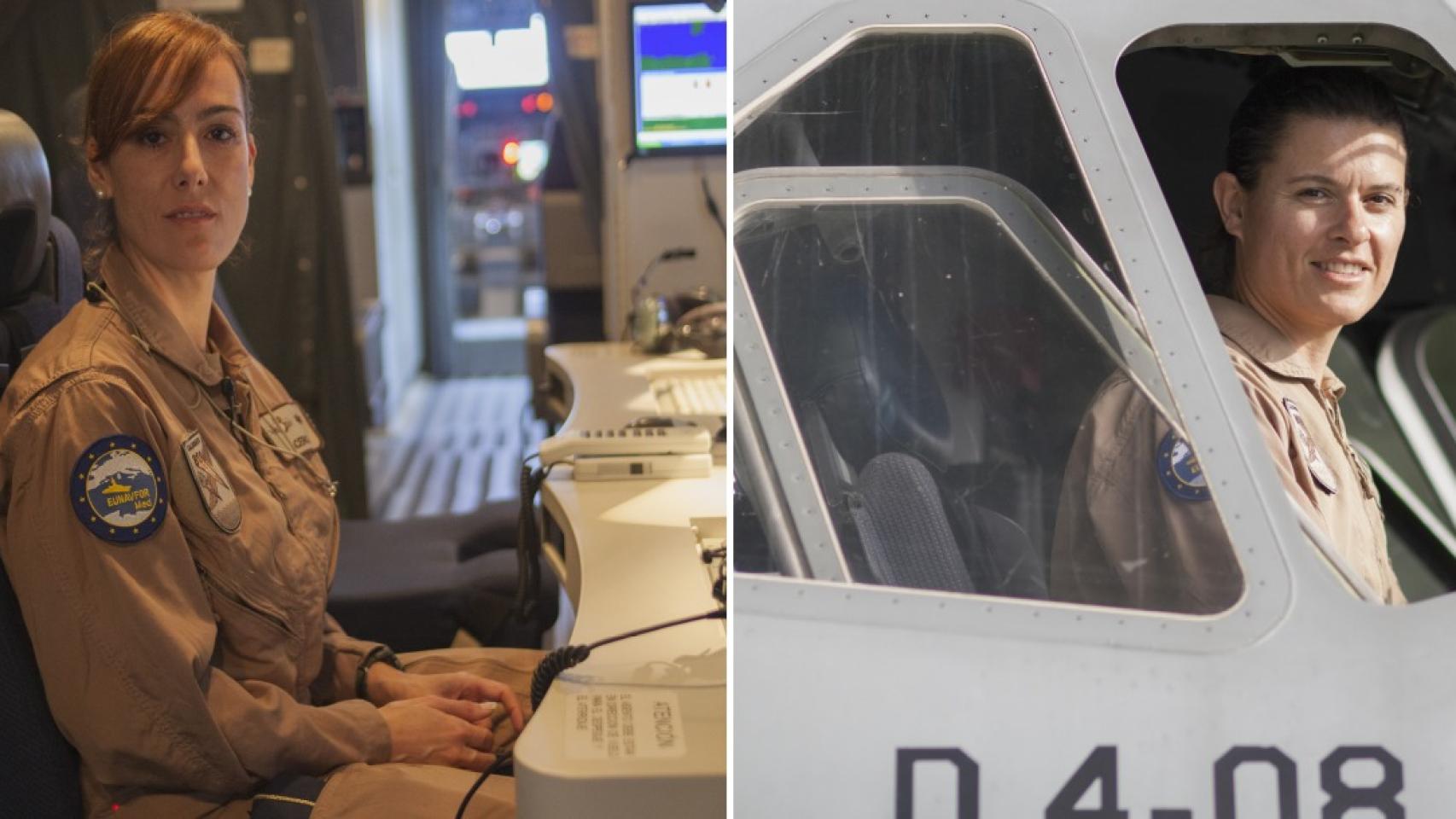 Las capitanas Mari Cruz Acero (izquierda) y Marisa Daane (derecha).