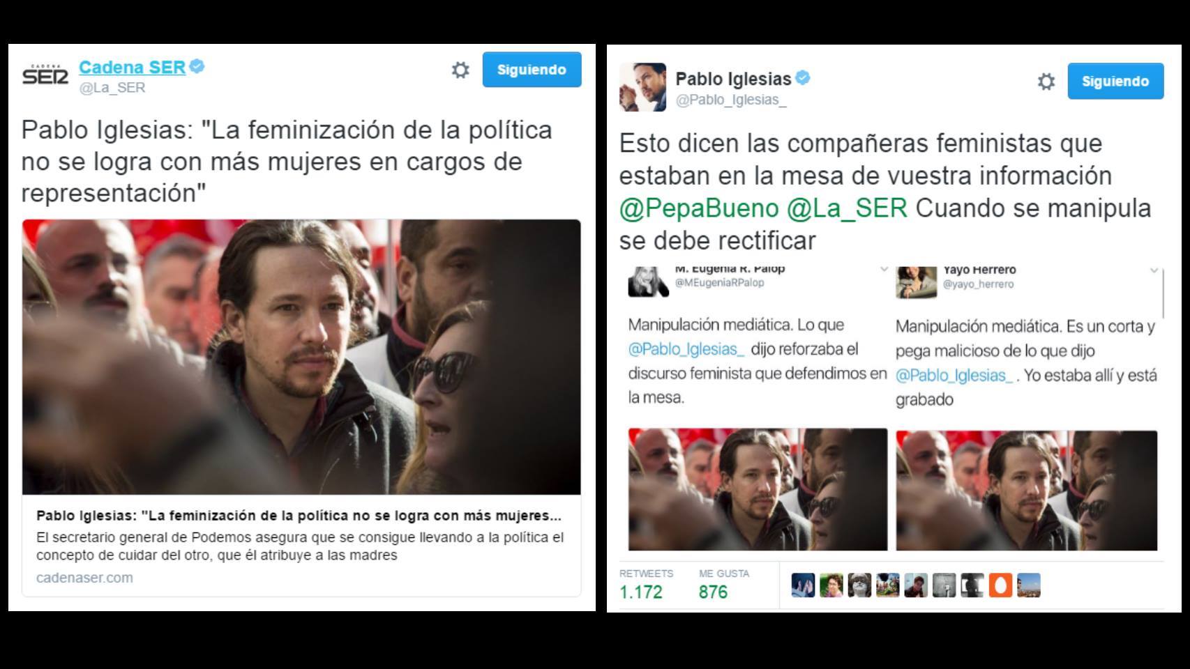 Pablo Iglesias responde a la información de Cadena Ser.