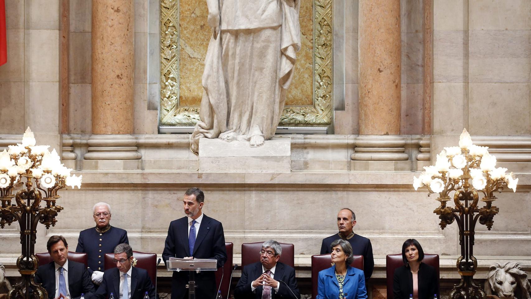 Felipe VI, en la Asamblea Nacional de Portugal.