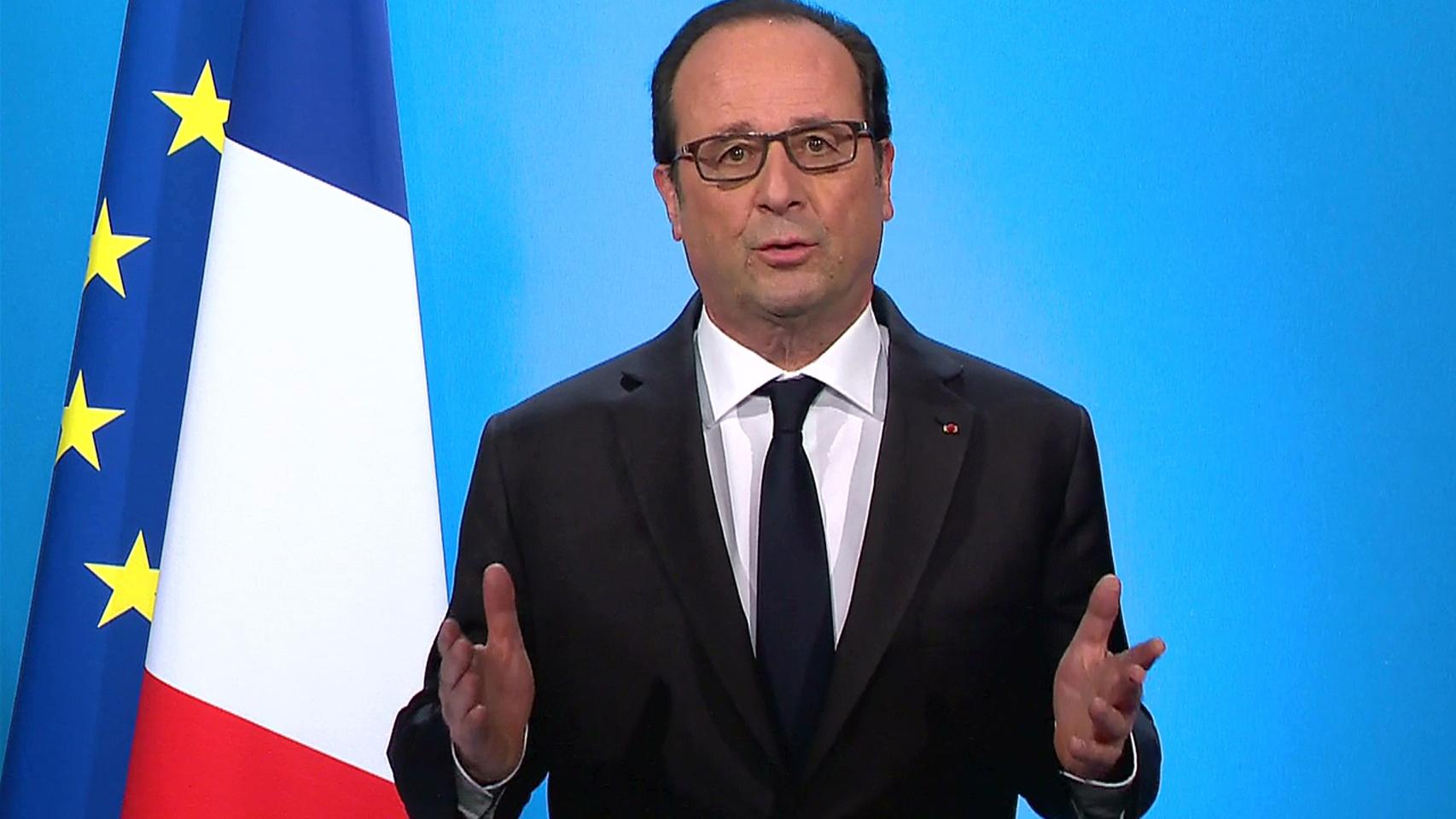Hollande durante su comparecencia