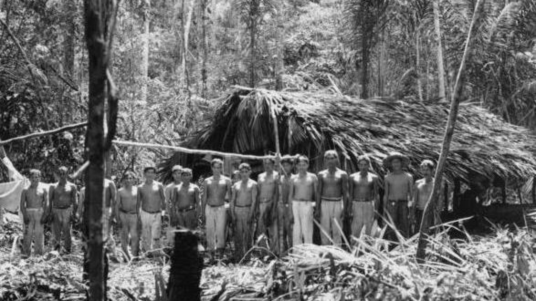 Cuadrilla de trabajadores que limpiaron el terreno.