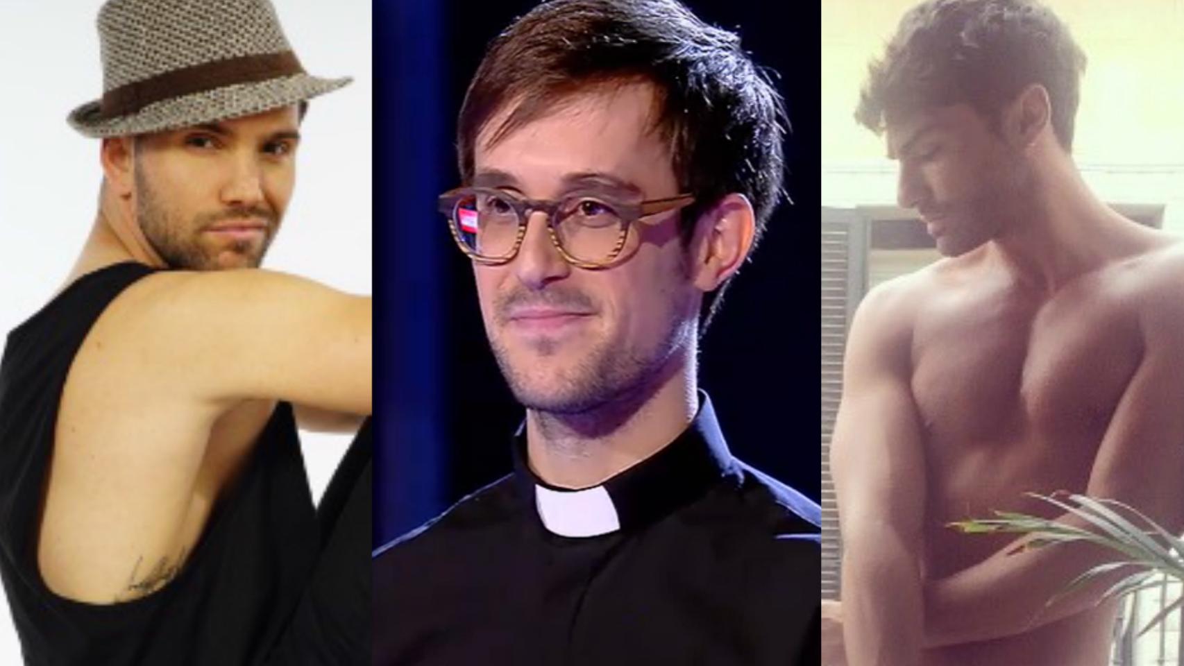 De izquierda a derecha, Dani J, el Padre Damián y Fruela.