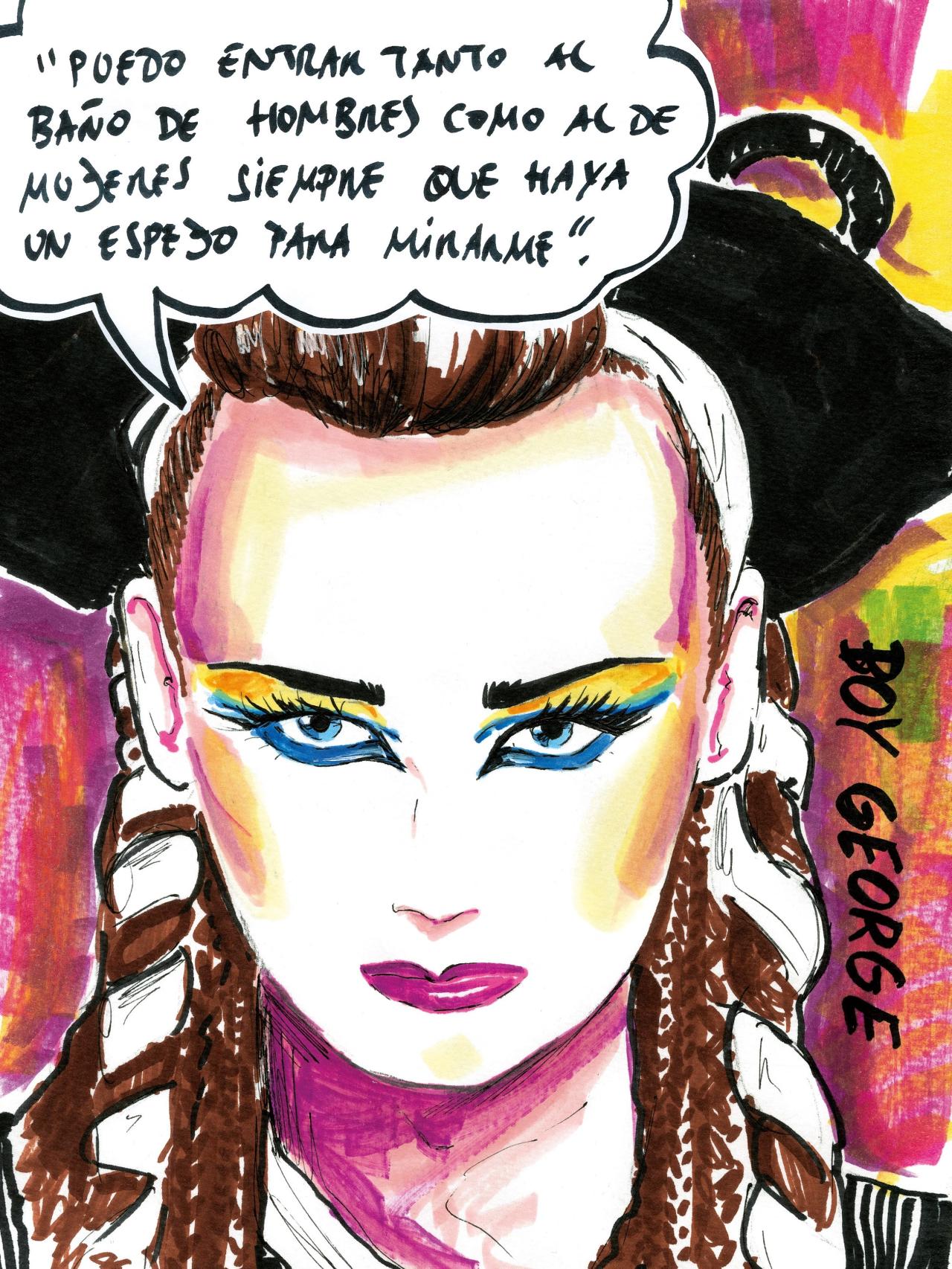 Boy George, una de las ilustraciones del libro de Roberta Marrero.