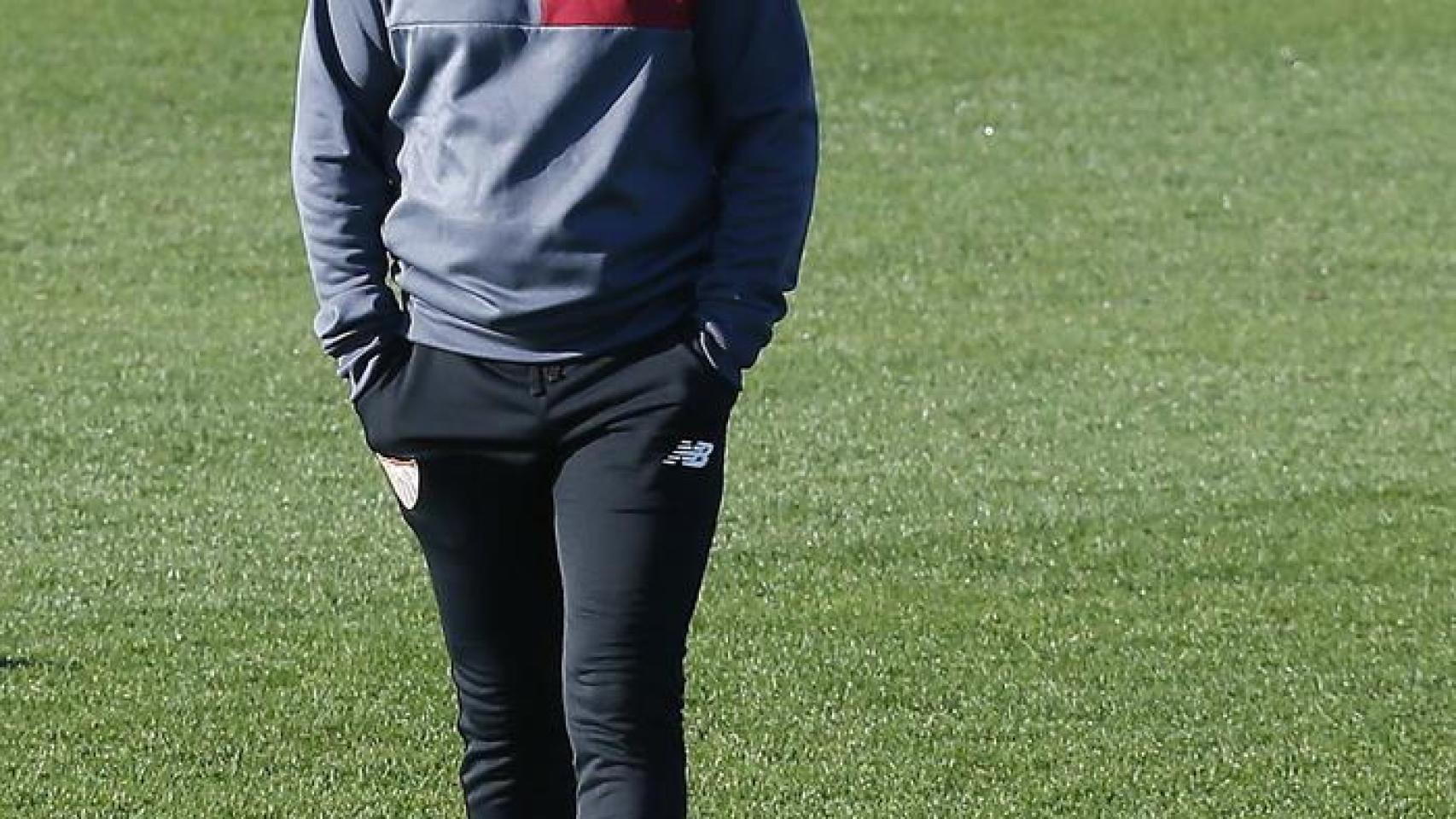 Sampaoli durante un entrenamiento de Sevilla.
