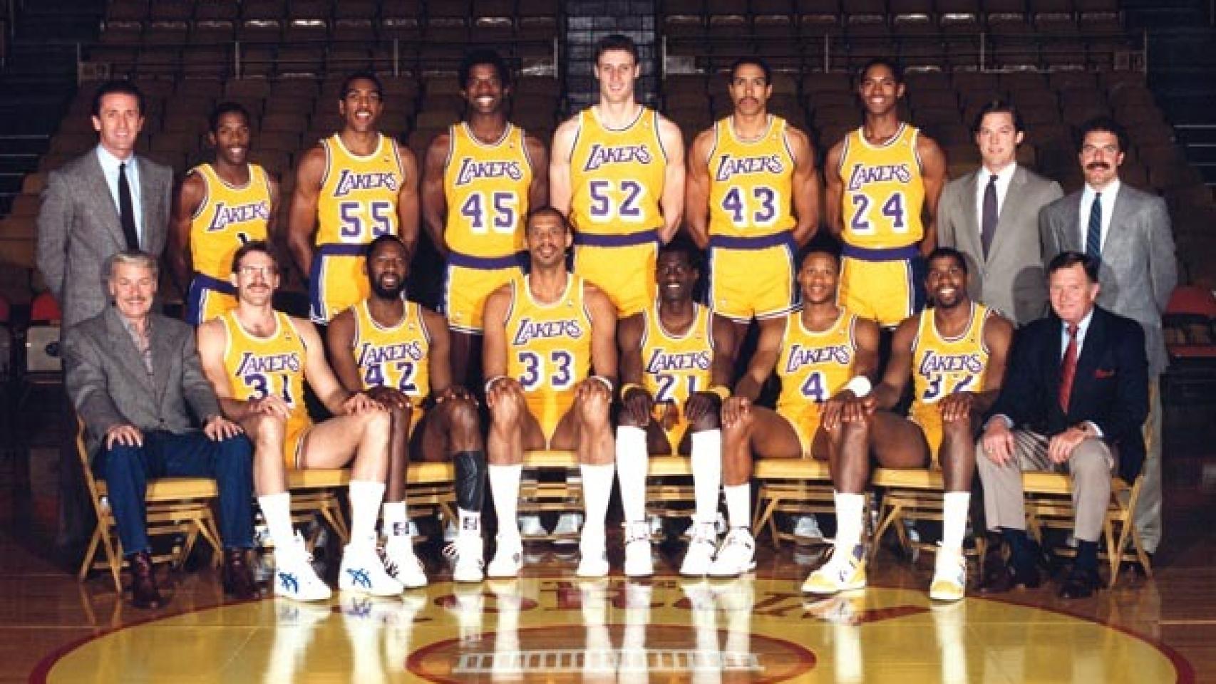 Plantilla de Los Angeles Lakers en el curso 1986/1987.