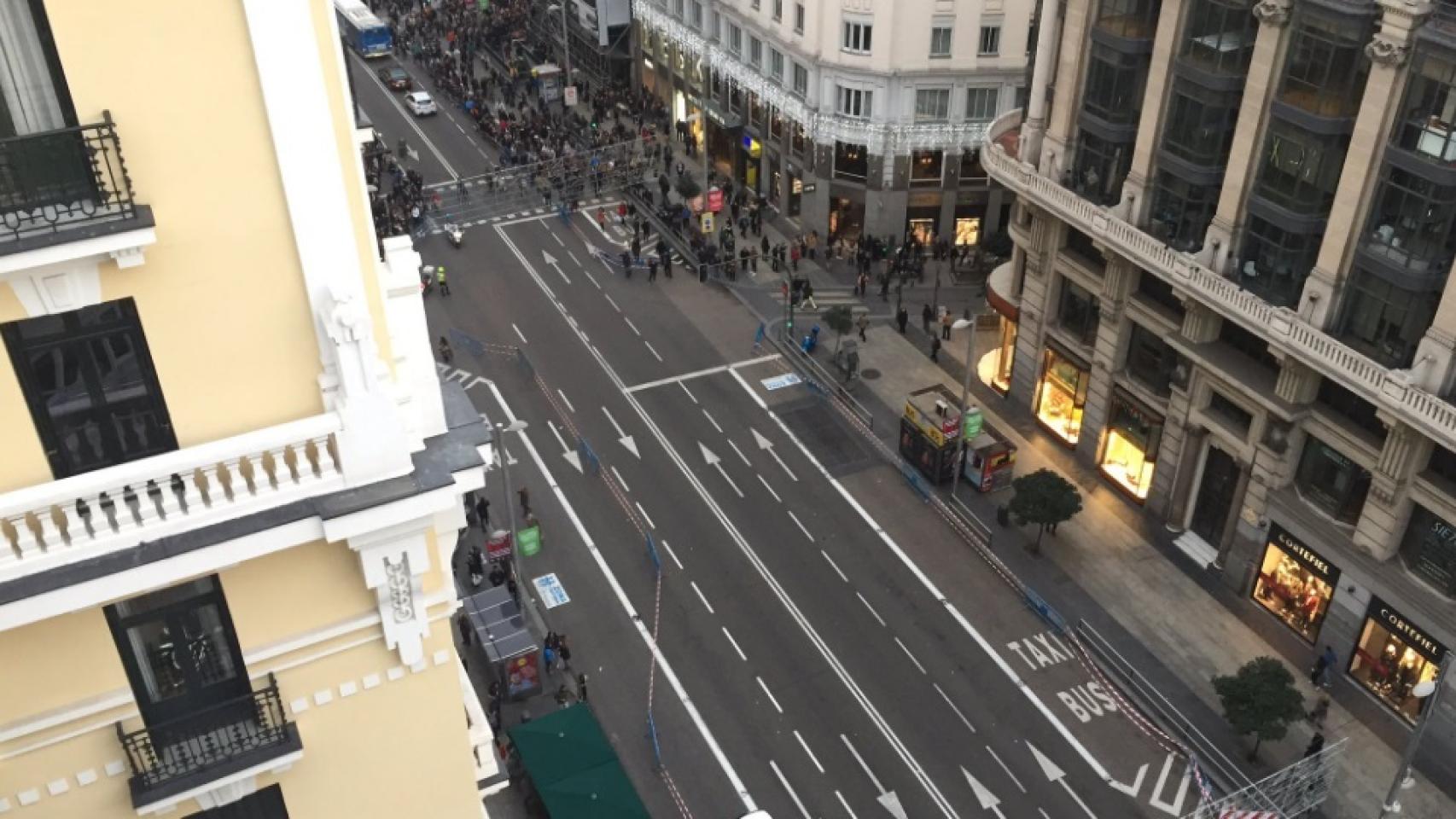 Vista panorámica del desalojo.