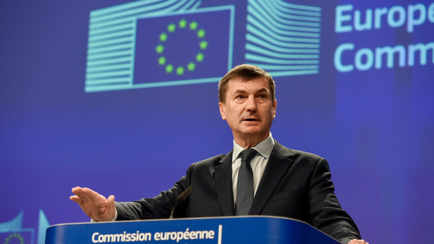 El vicepresidente de Economía Digital de la Comisión, Andrus Ansip, en rueda de prensa
