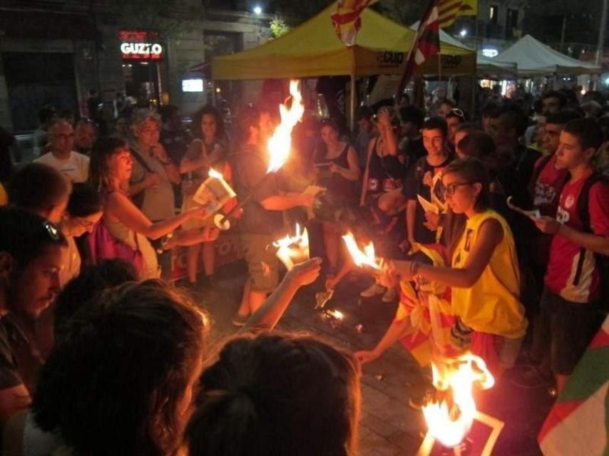 Así fue la quema en la Diada de Cataluña el pasado 11 de septiembre.