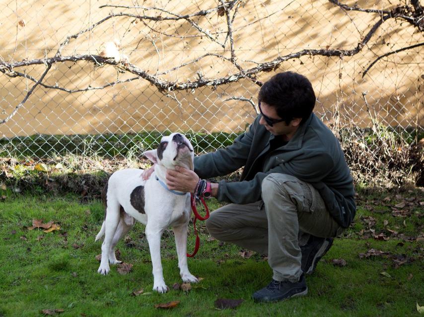 David junto a Bebé cuando llegó a Madrid.