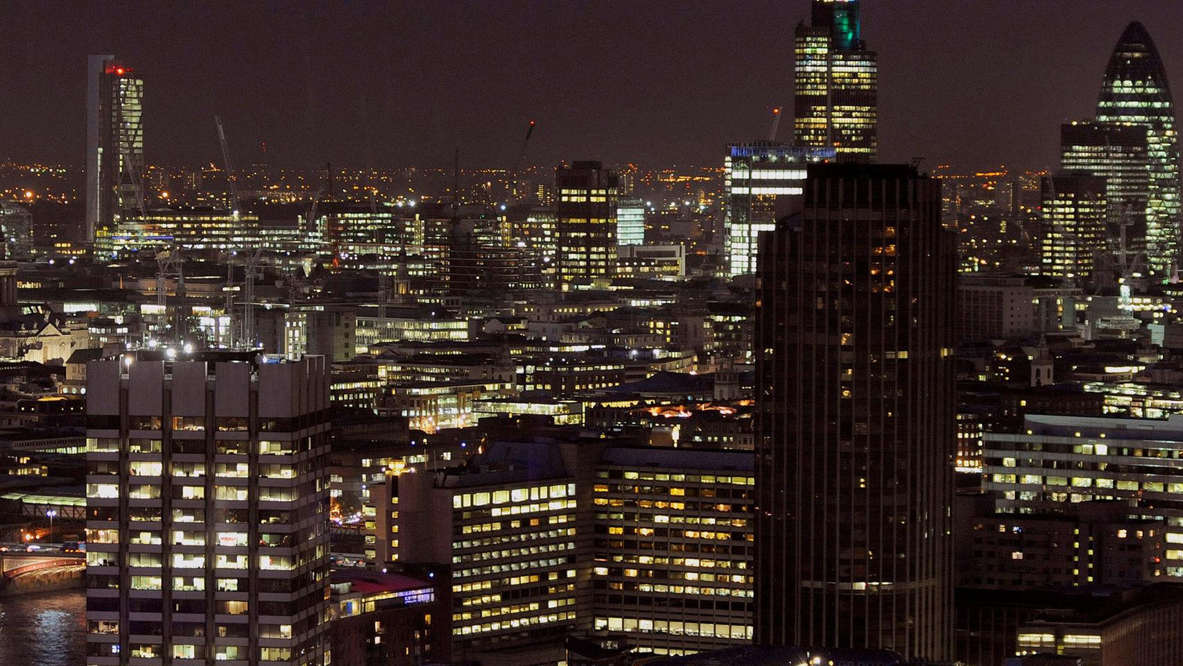 Vista del distrito financiero de Londres.