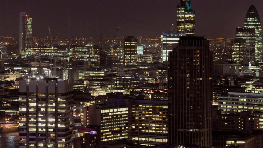 Vista del distrito financiero de Londres.