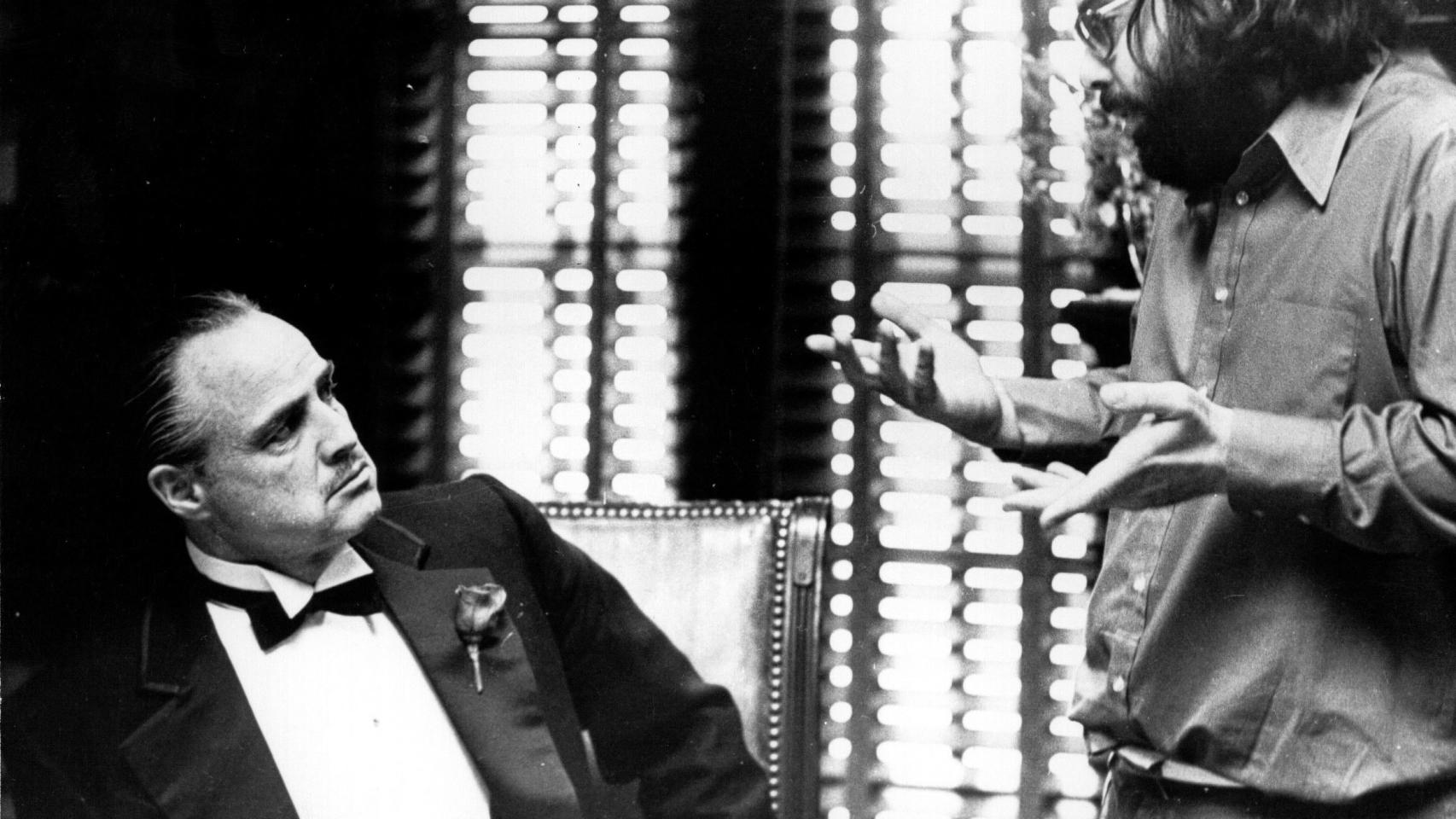 Con Francis Ford Coppola, en El Padrino.