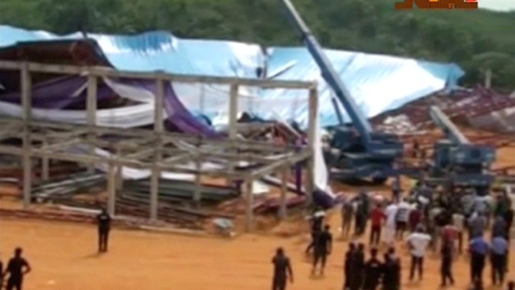 Imágenes de la televisión local sobre el suceso.