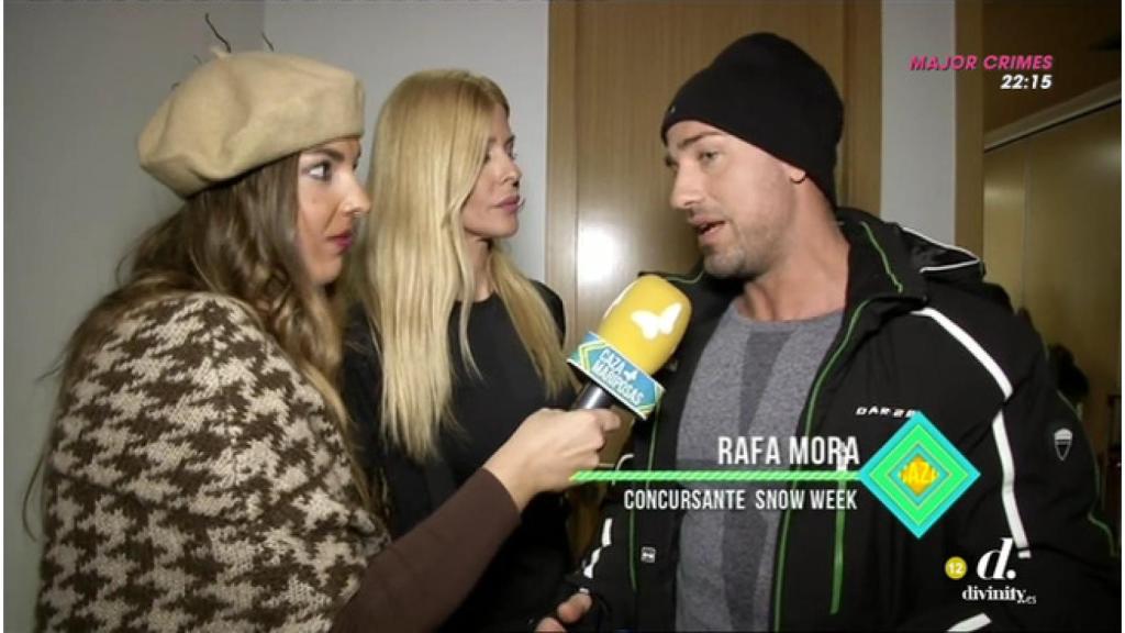 Primer enfrentamiento en la 'Sálvame Snow Week' entre Rafa Mora y Pilar Soto