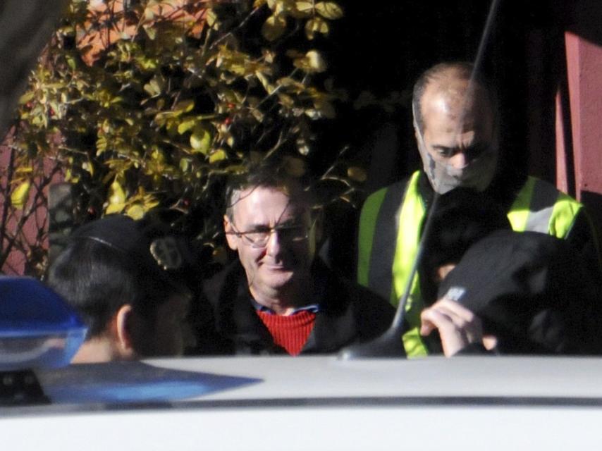 Daniel Fernández Aceña, en el registro efectuado en una vivienda de Valsaín (Segovia).