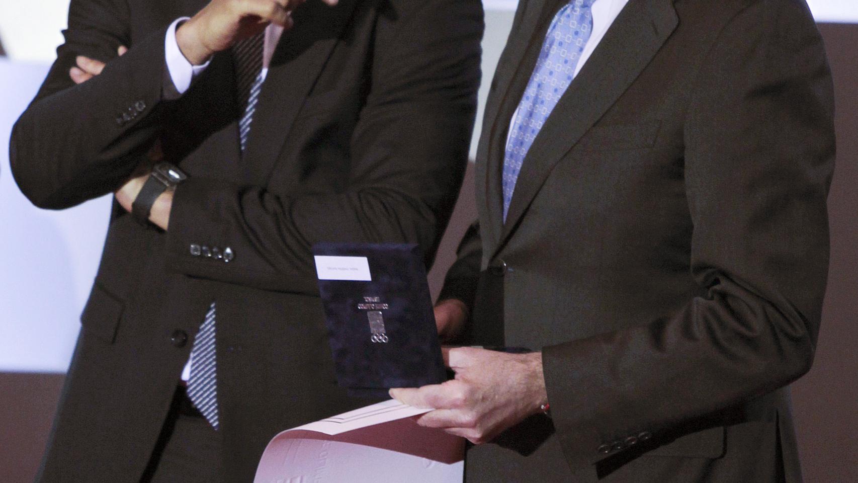 Rafa Nadal y Rajoy, este miércoles durante la gala.