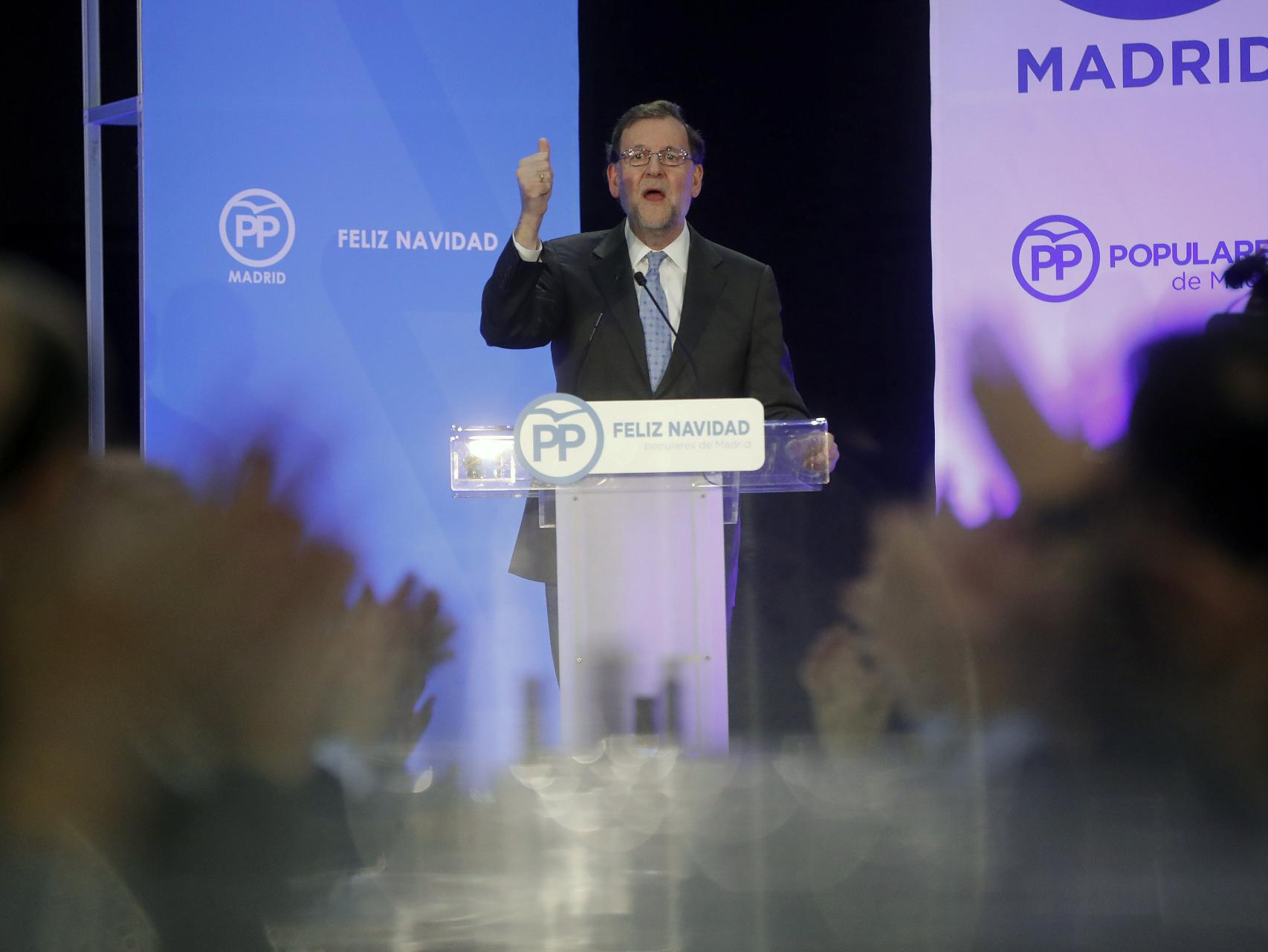 El presidente del PP en la cena del partido en Madrid este miércoles.