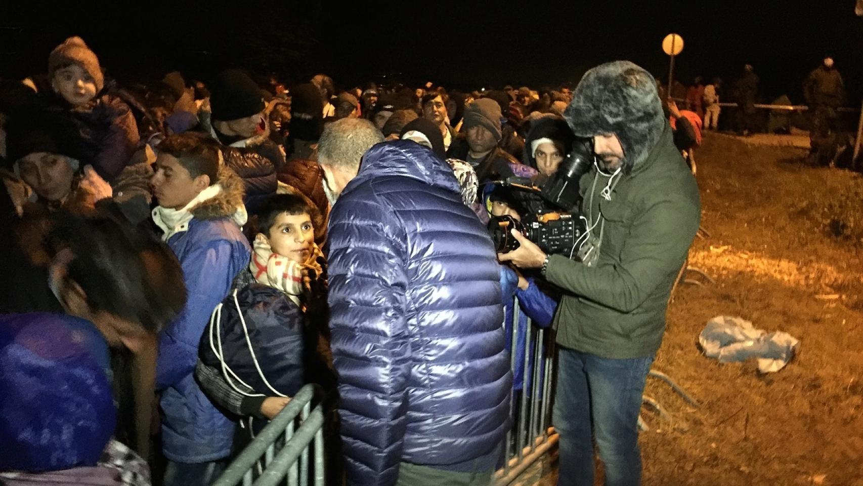 Hernán Zin en el rodaje de Nacido en Siria.