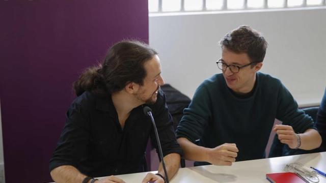 Iglesias y Errejón en la reunión de este sábado.
