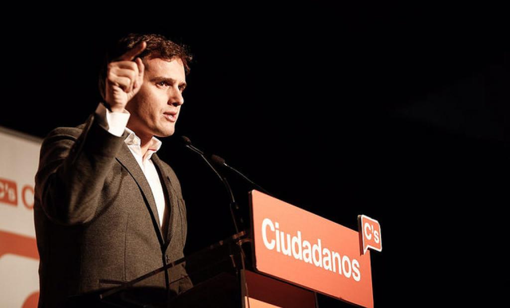 Albert Rivera, en un acto con militantes en Valencia.