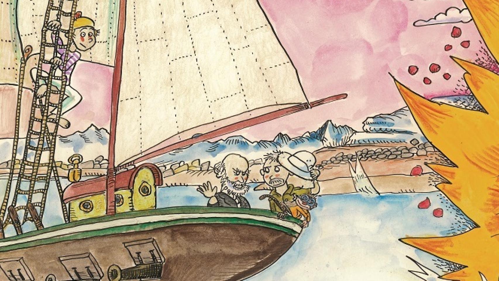 Carbonell con Darwin y el monito Maurice.