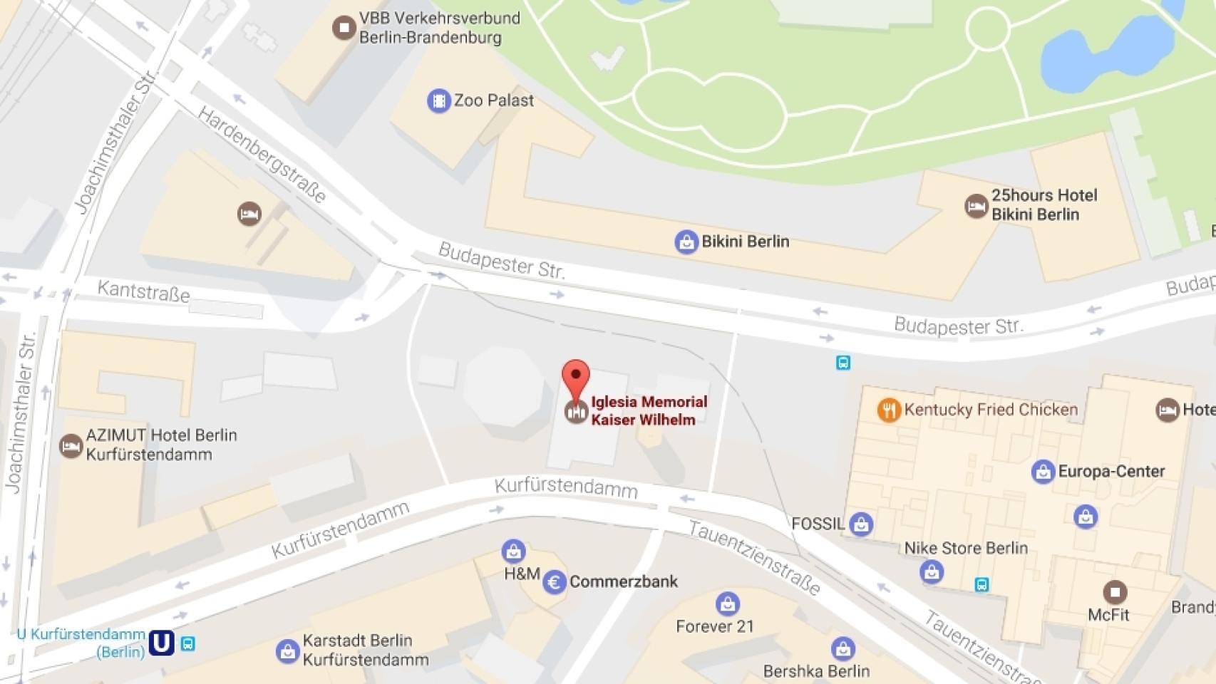 El mercadillo estaba junto a la Iglesia Memorial del Kaiser Guillermo del centro de Berlín.