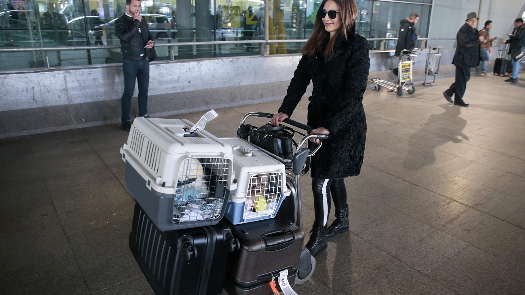 Mariló Montero en el aerpuerto Adolfo Suárez