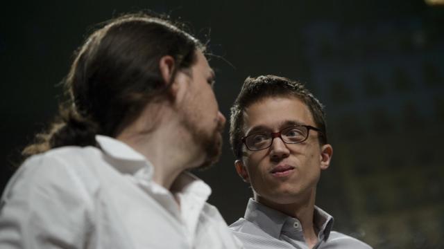 Iglesias y Errejón en la noche electoral del 26-J.