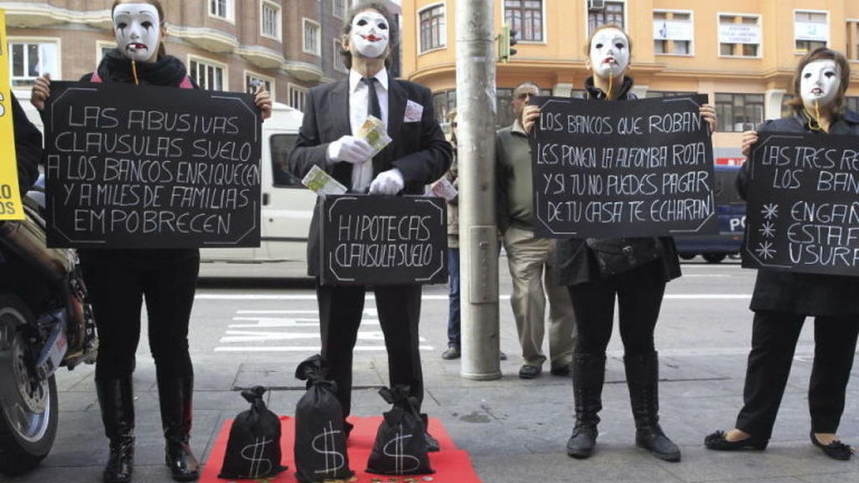 Una protesta contra las cláusulas suelo.