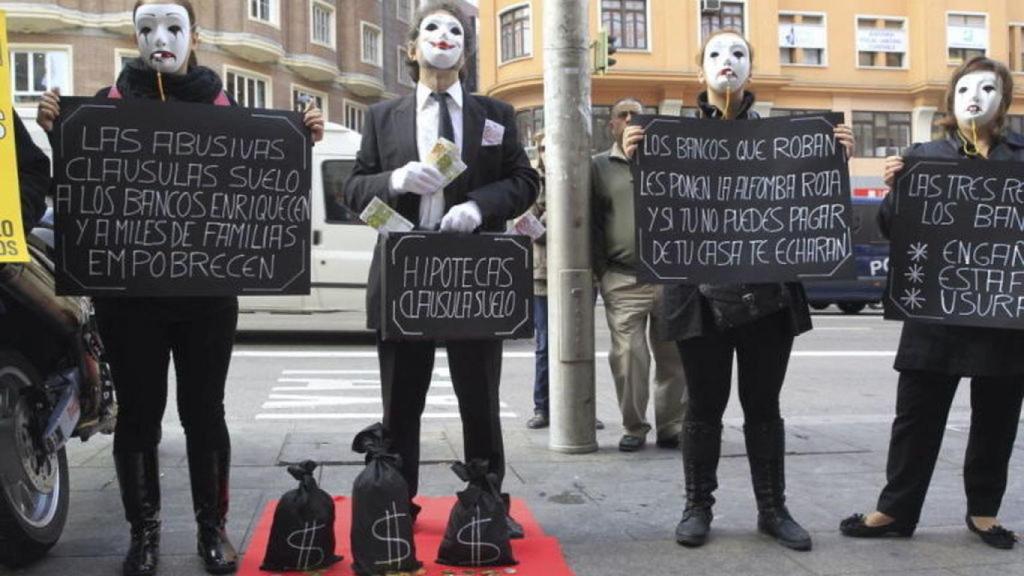 Una protesta contra las cláusulas suelo.