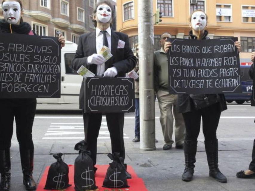 Una protesta contra las cláusulas suelo.