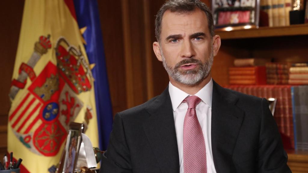 El rey Felipe VI, durante el discurso de Nochebuena.