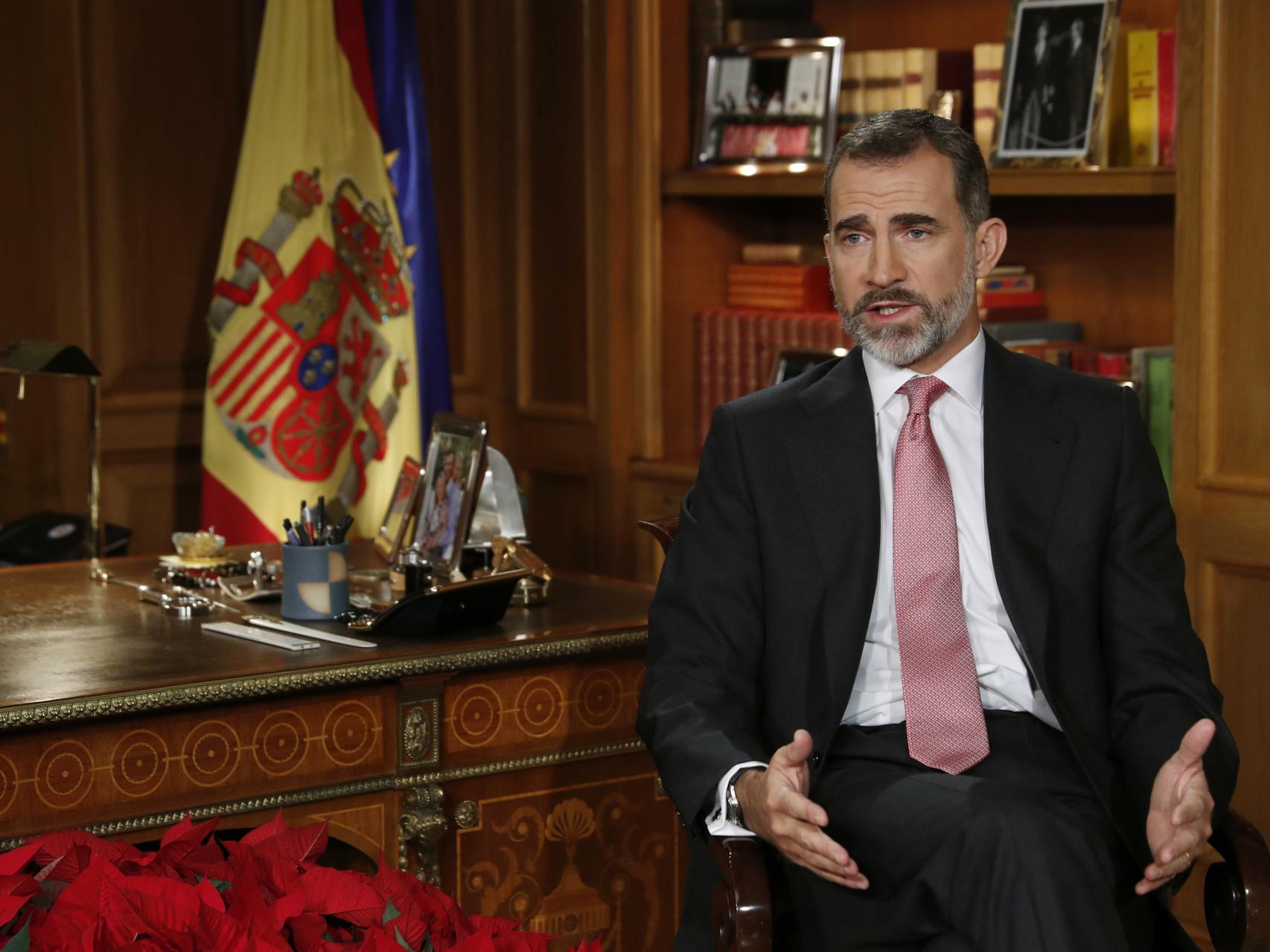 El rey Felipe durante su discurso de Navidad