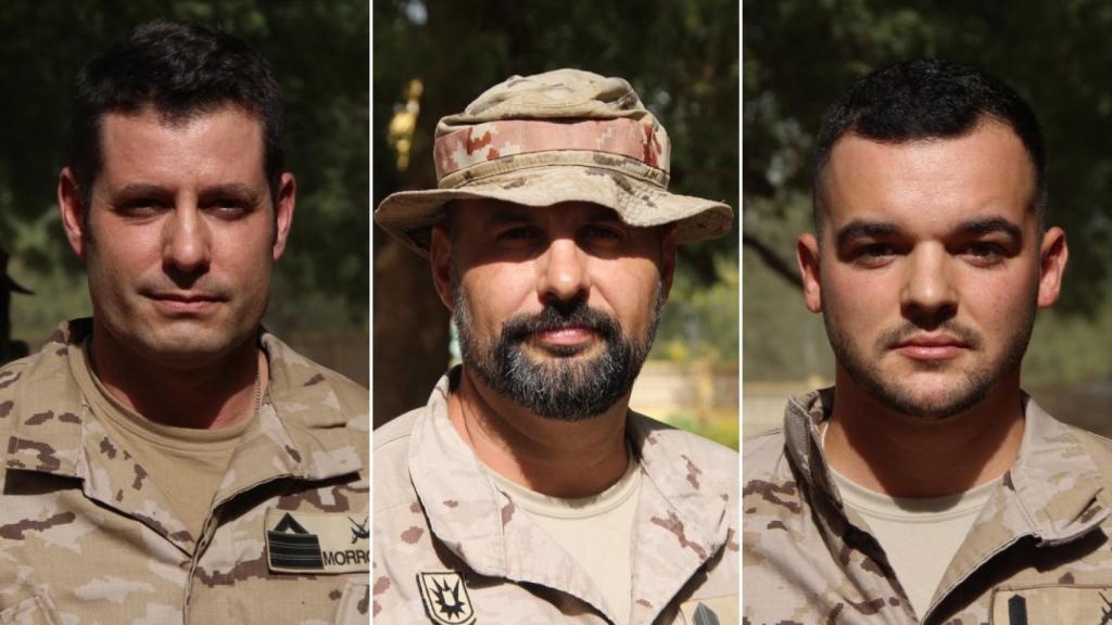 El sargento primero Daniel Domínguez, el brigada Miguel Ángel Ibáñez y el soldado regular Julio Tamayo.