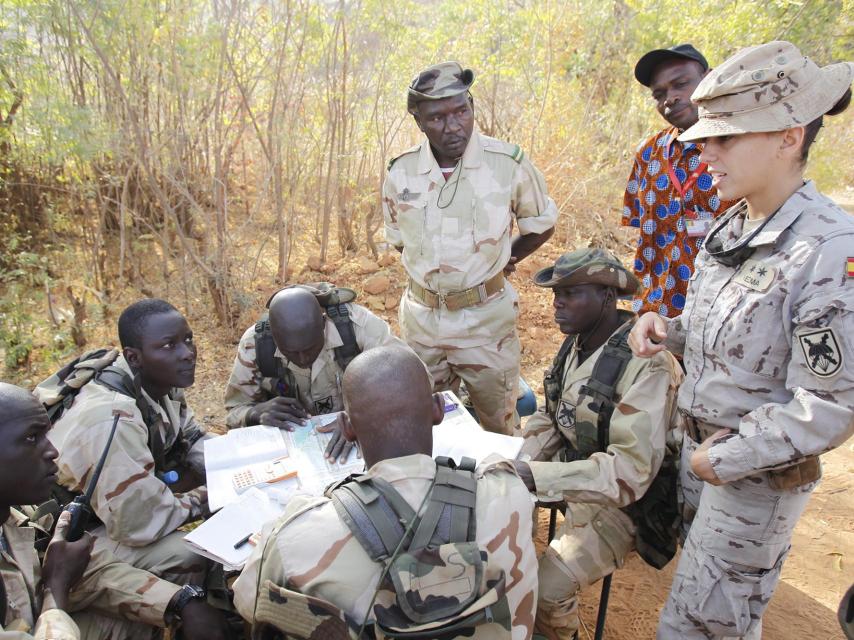 Ejercicio de instrucción a las tropas locales, en una fotografía de archivo.