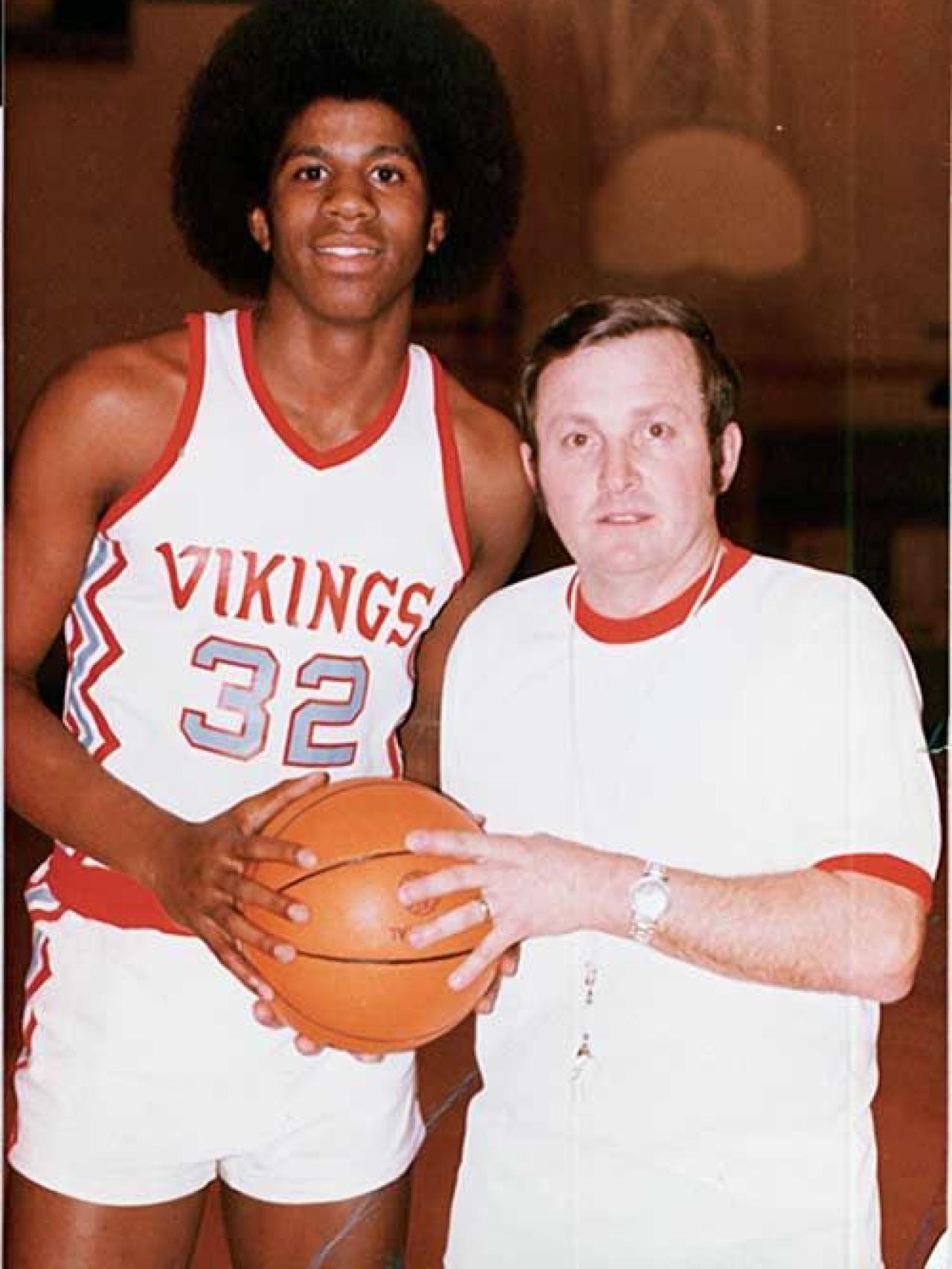 Magic Johnson en su etapa en el instituto.