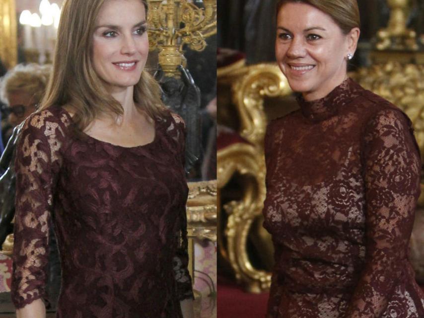 Letizia y Cospedal, en la Pascua Militar de 2013 y de 2012, respectivamente.