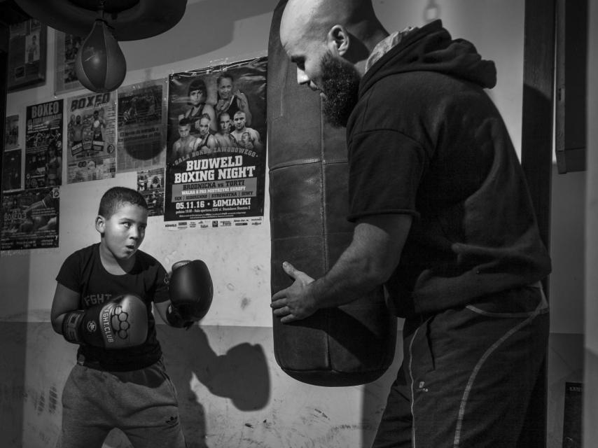 Mustafa Chadlioui, campeón de España de Semipesados, entrena con su hijo Mustafa Jr.