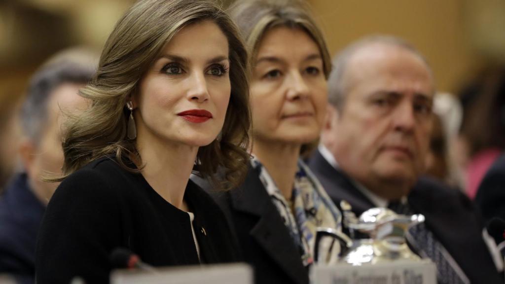 La reina Letizia en uno de sus actos en solitario el pasado mes de febrero.