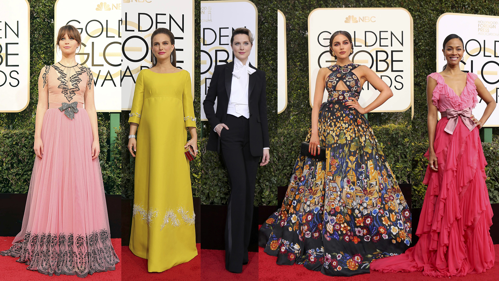 Felicity Jones, Natalie Portman, Evan Rachel Wood, Olivia Culpo y Zoe Saldana