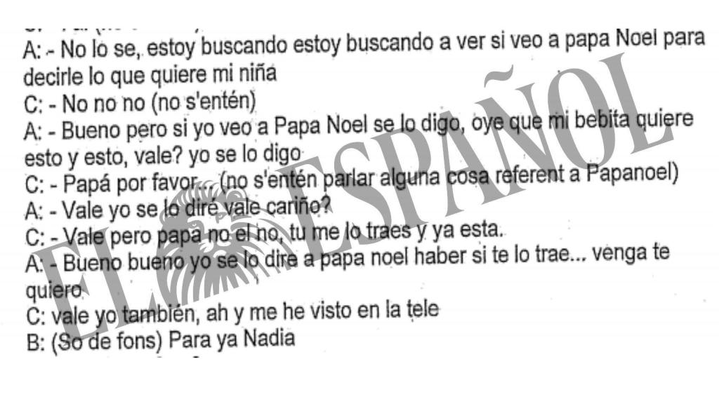 Extracto de la conversación entre la pequeña y su padre.