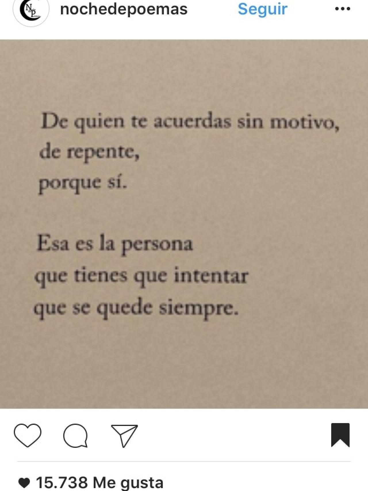 Una de las cuentas que plagian los poemas del autor.