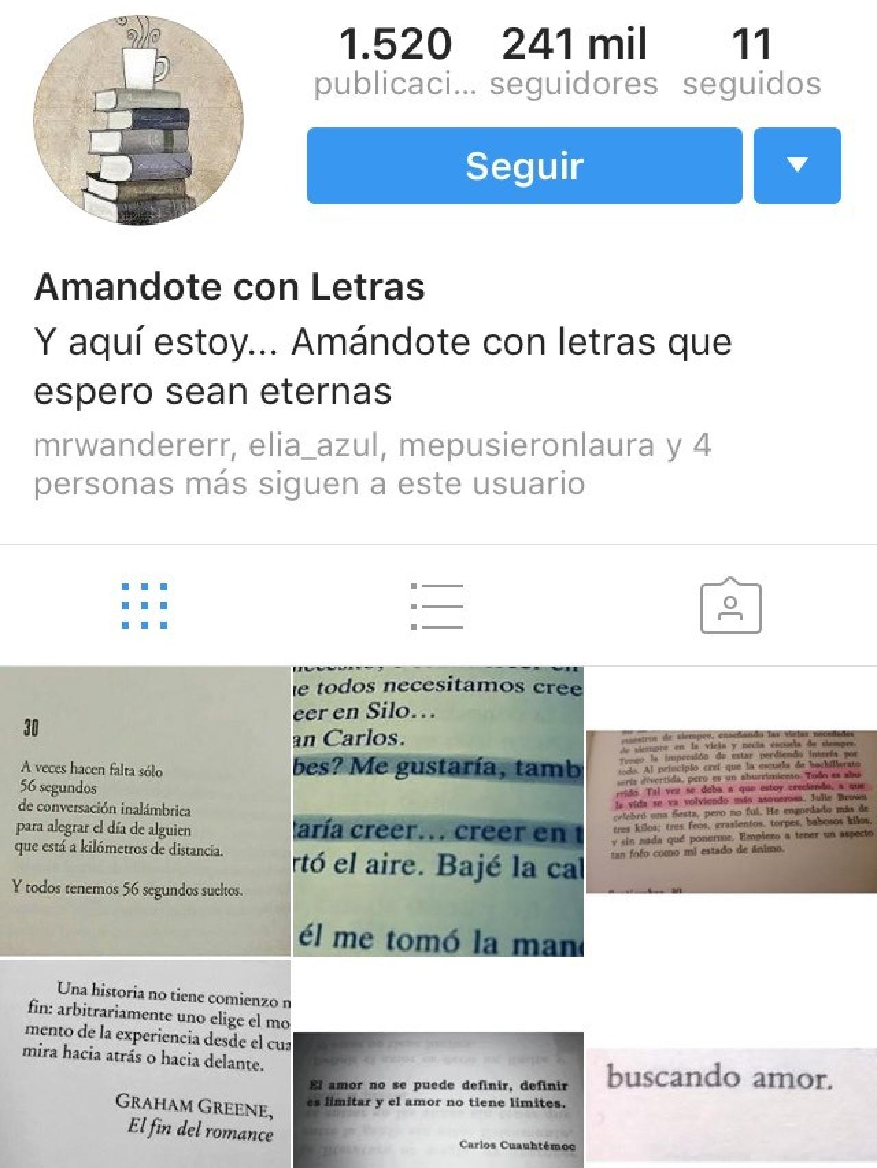 Una de las cuentas que plagian los poemas del autor.