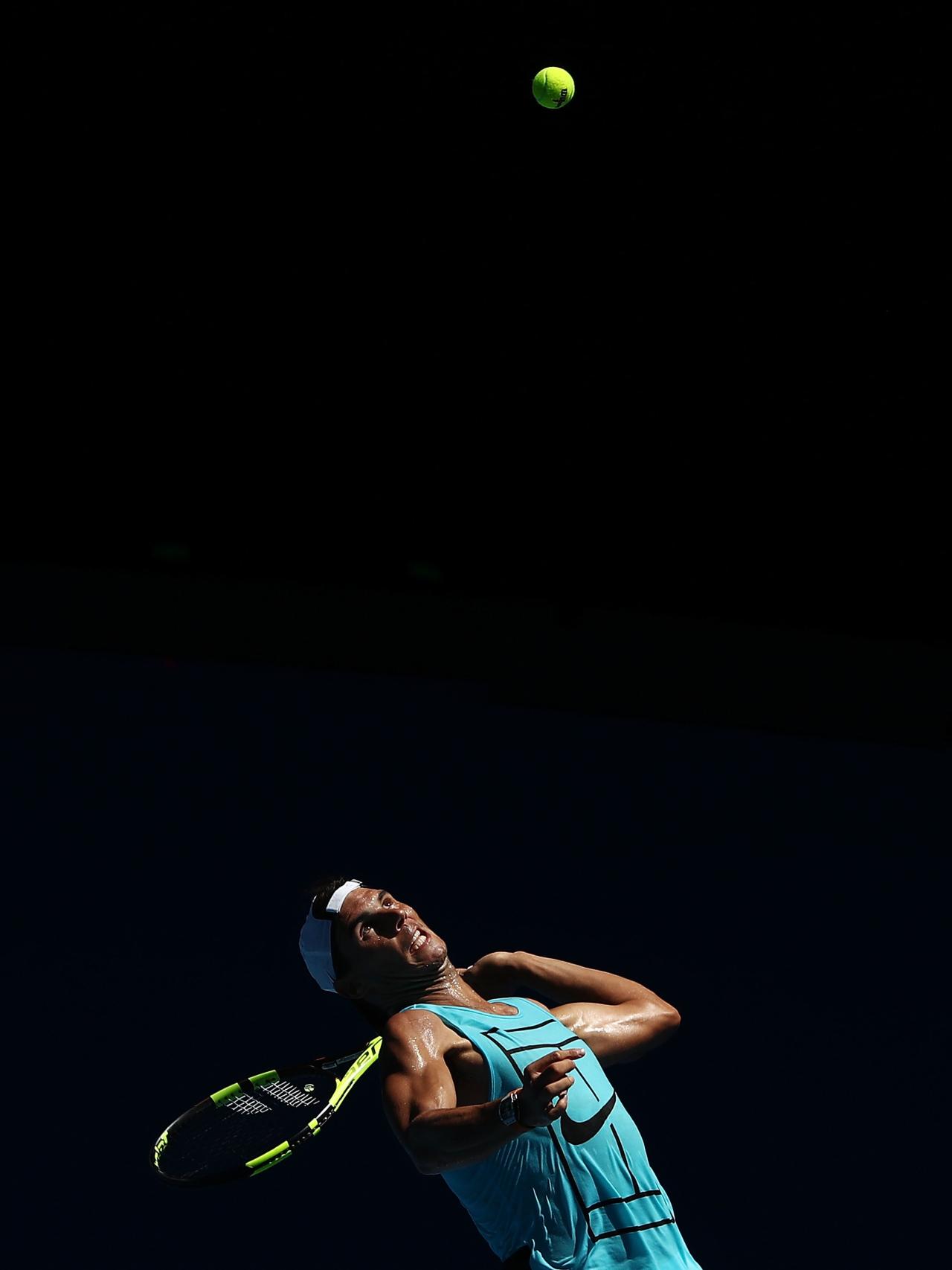 Nadal, durante un entrenamiento en Melbourne.
