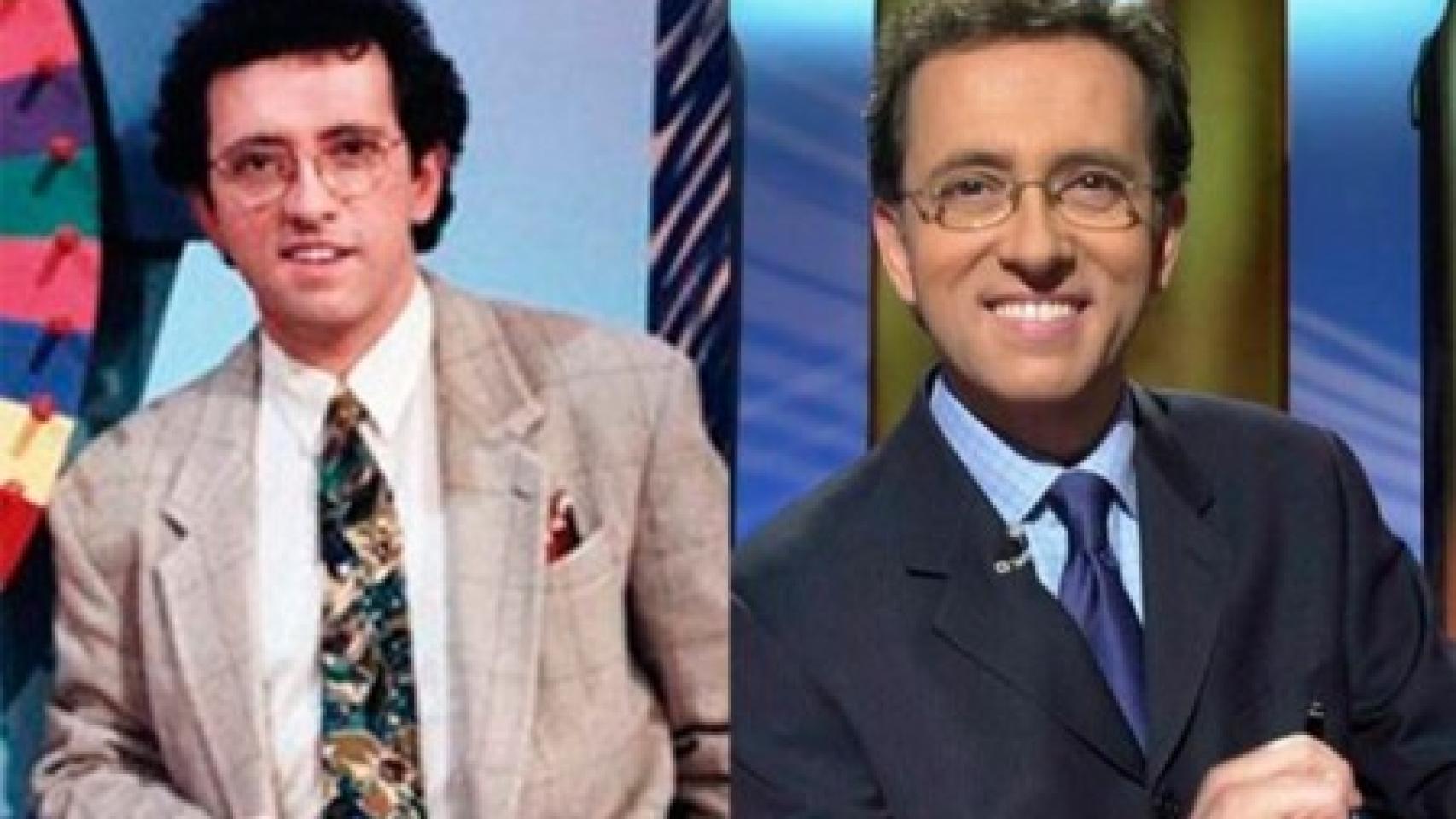 Jordi Hurtado en sus inicios como presentador y Jordi Hurtado en la actualidad.