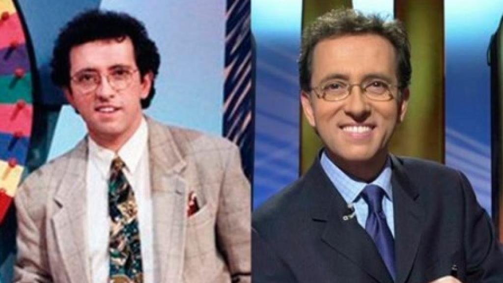 Jordi Hurtado en sus inicios como presentador y Jordi Hurtado en la actualidad.