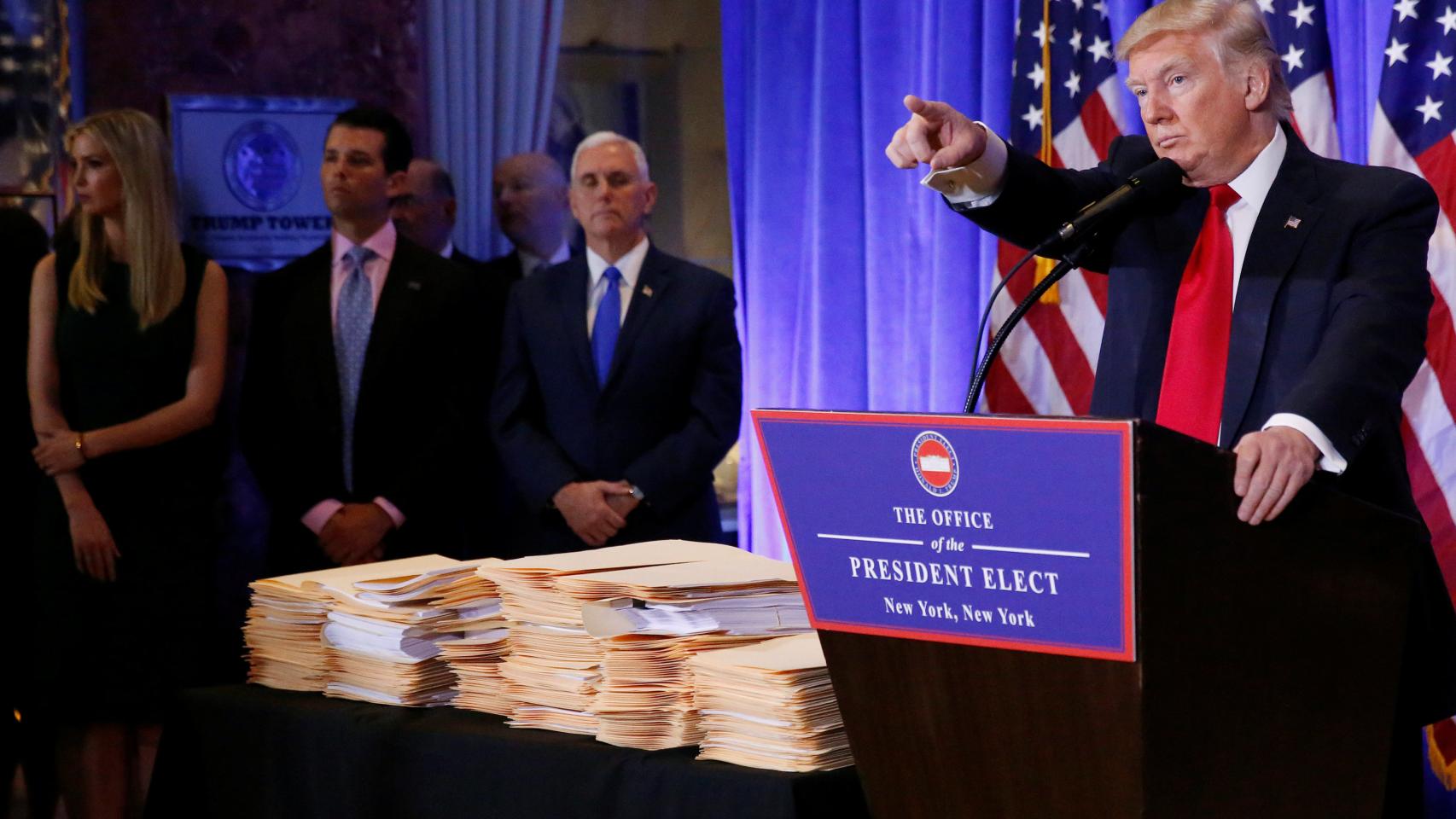 Donald Trump, durante una rueda de prensa reciente.