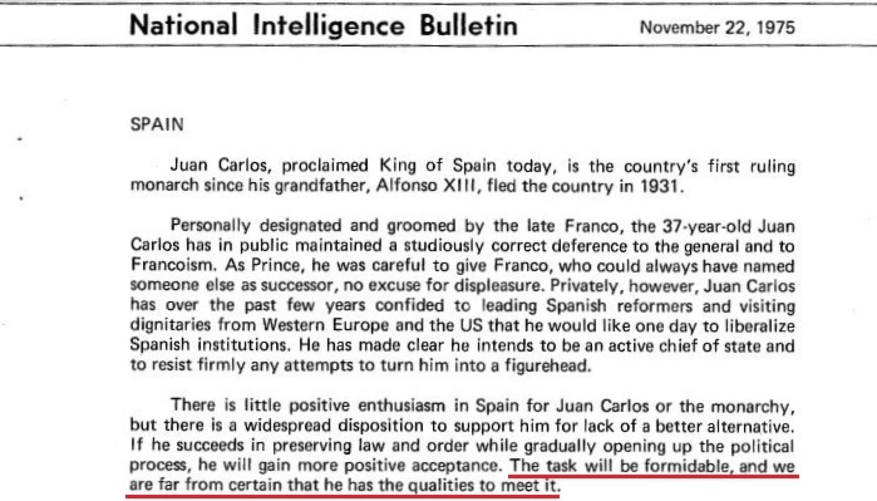 El informe de la CIA.