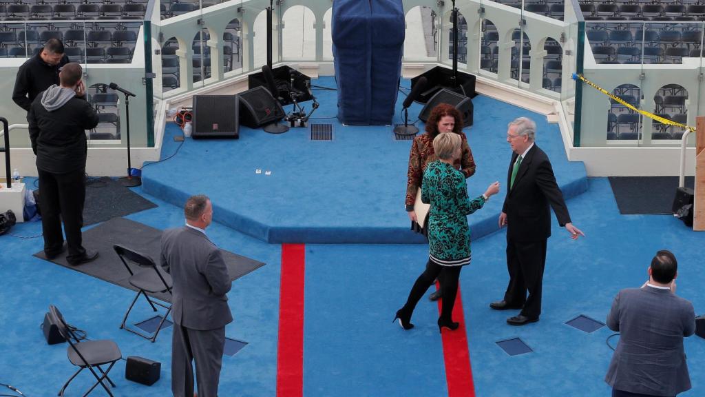 El palco donde Trump pronunciará su discurso.